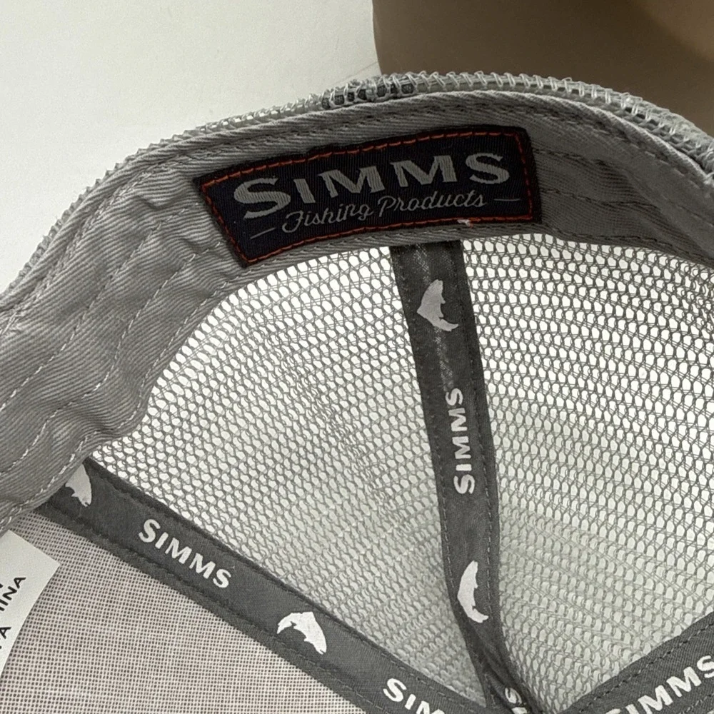 Simms Trucker Hat Cap Central Houston CCA Orange Mesh Fishing‎ Snapback